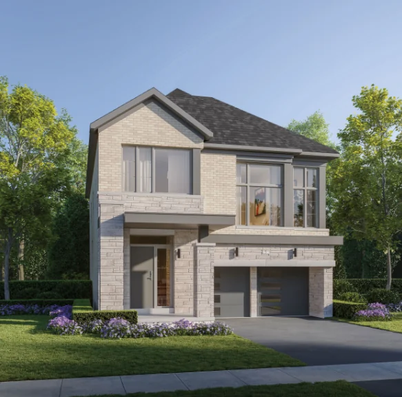 Exterior elevation of a new detached home at SouthCal Phase 2 in Caledon, Ontario