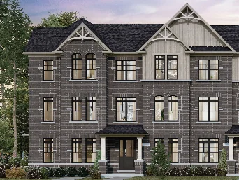 Three-storey freehold townhome elevation at SouthCal, Caledon